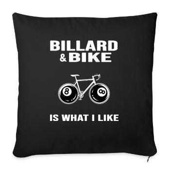Bicycle Road Bike Bicycle chain "billard & bike"8ball - Sofa pillowcase 17,3'' x 17,3'' (45 x 45 cm) - black - Front