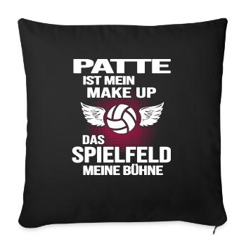 Handball Handballgirl Patte Handballspielerin - Sofakissenbezug 45 x 45 cm - Schwarz - Vorne