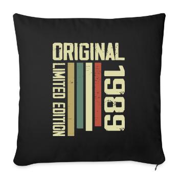 Retro 1989 Vintage 1989 35th Anniversary Gift - Sofa pillowcase 17,3'' x 17,3'' (45 x 45 cm) - black - Front