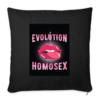 Rainbow LGBT Gay Lesbian T-Shirt - Housse de coussin décorative 45 x 45 cm - noir - Devant
