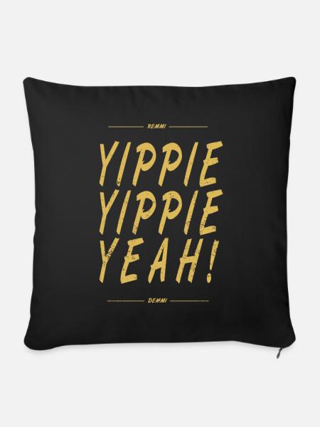 Yippie Yippie Yeah! - Sofakissenbezug 45 x 45 cm - Schwarz