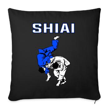 Judo Shiai T-Shirt with the Judoas - Sofa pillowcase 17,3'' x 17,3'' (45 x 45 cm) - black - Front