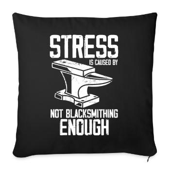 Forging gifts | Blacksmith Metalsmith Hobby - Sofa pillowcase 17,3'' x 17,3'' (45 x 45 cm) - black - Front