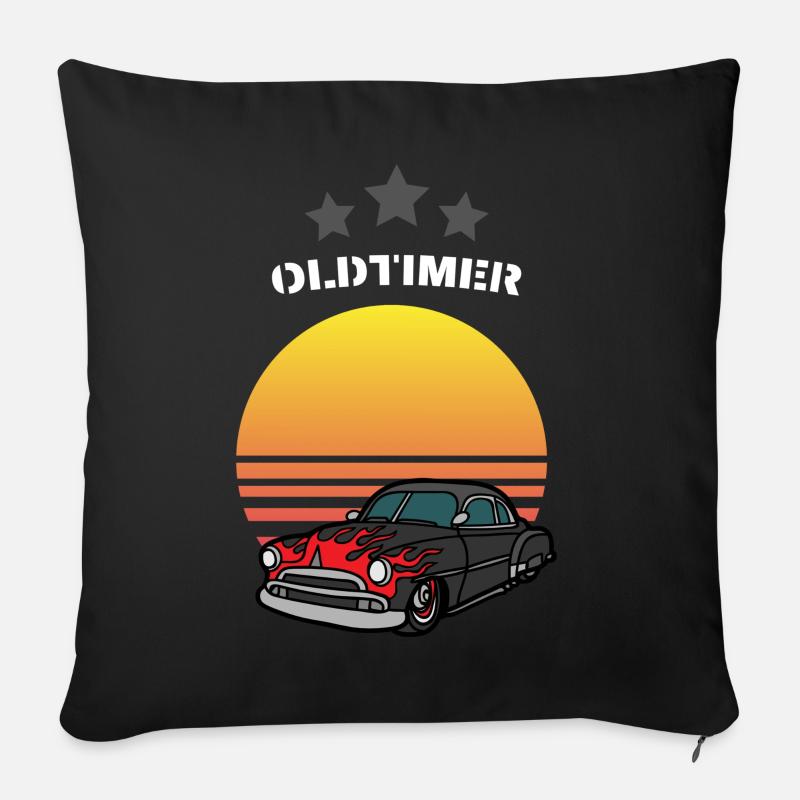 Oldtimer - Sofakissenbezug 45 x 45 cm - Schwarz