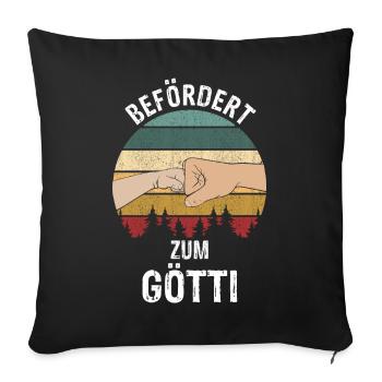 Befördert zum Götti - Götti Fragen - Sofakissenbezug 45 x 45 cm - Schwarz - Vorne