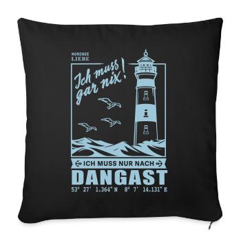 Dangast Urlaub Nordsee Jadebusen Strand Leuchtturm - Sofakissenbezug 45 x 45 cm - Schwarz - Vorne