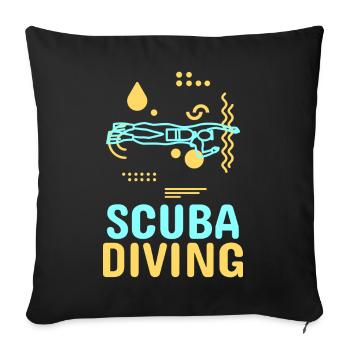 Funny Vintage Scuba Diving Diver Divers - Sofa pillowcase 17,3'' x 17,3'' (45 x 45 cm) - black - Front