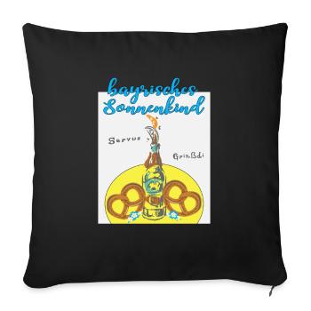 stylisches vintage T-Shirt mit Spruch bayrisch - Sofakissenbezug 45 x 45 cm - Schwarz - Vorne