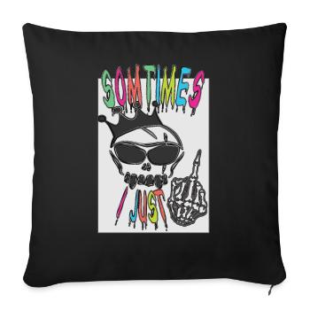 Design antisocial cool et drôle - Housse de coussin décorative 45 x 45 cm - noir - Devant