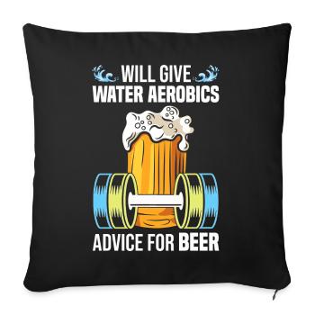Water Aerobics - Sofakissenbezug 45 x 45 cm - Schwarz - Vorne