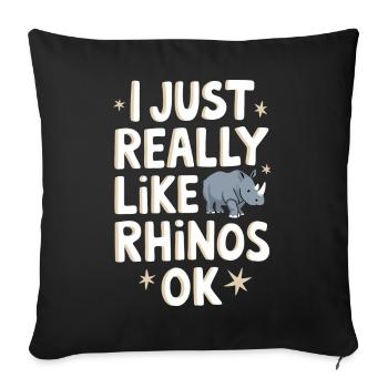 Rhinocéros Rhinocéros - Housse de coussin décorative 45 x 45 cm - noir - Devant