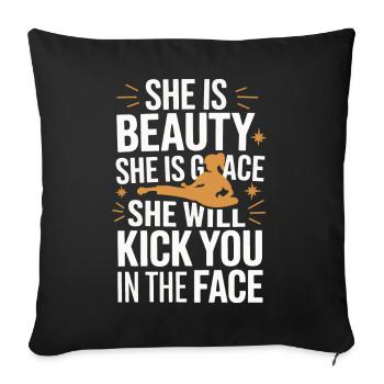 Karaté Karaté Combattant Arts Martiaux - Housse de coussin décorative 45 x 45 cm - noir - Devant