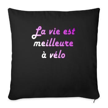 velo cycliste a vélo - Housse de coussin décorative 45 x 45 cm - noir - Devant