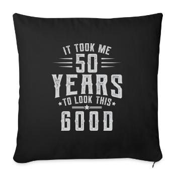 A pris 50 ans pour regarder cette bonne idée de cadeau d'anniversaire - Housse de coussin décorative 45 x 45 cm - noir - Devant