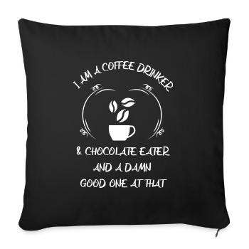 Café, expresso, café et chocolat - Housse de coussin décorative 45 x 45 cm - noir - Devant