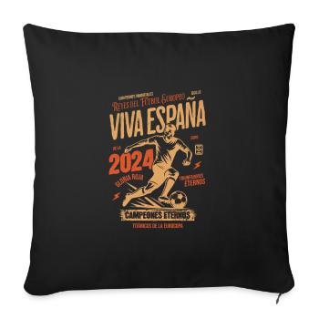Championnat d’Espagne 2024 Femmes Hommes Drapeau Rouge - Housse de coussin décorative 45 x 45 cm - noir - Devant