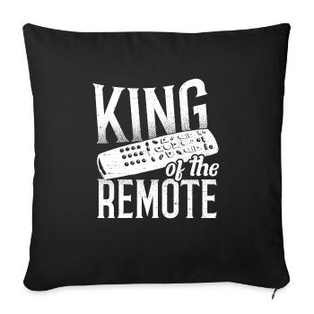 King of the Remote - Father - Sofa pillowcase 17,3'' x 17,3'' (45 x 45 cm) - black - Front