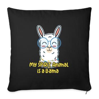 Llama is my favorite animal - Sofa pillowcase 17,3'' x 17,3'' (45 x 45 cm) - black - Front