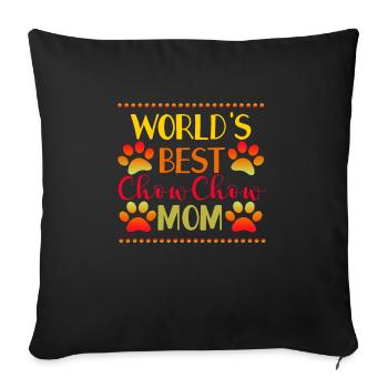 Meilleur Chow Chow Mère du Monde Sports pour Chiens - Housse de coussin décorative 45 x 45 cm - noir - Devant