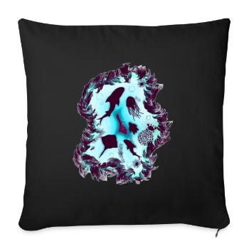 Sea Life Dream Vacation Marine life in the Caribbean - Sofa pillowcase 17,3'' x 17,3'' (45 x 45 cm) - black - Front