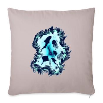 Underwater in the sea with sea life for divers - Sofa pillowcase 17,3'' x 17,3'' (45 x 45 cm) - light taupe - Front