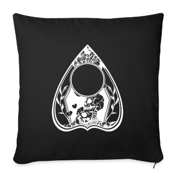 Ouija Board skeletons in love - Sofa pillowcase 17,3'' x 17,3'' (45 x 45 cm) - black - Front