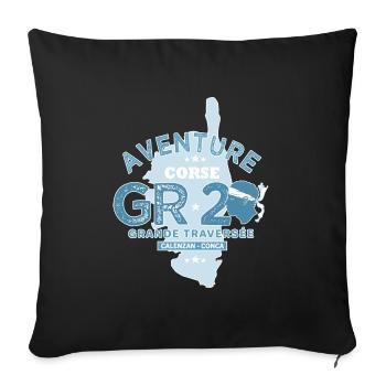 GR20 randonnée GR 20 Corse gr 20 - Housse de coussin décorative 45 x 45 cm - noir - Devant