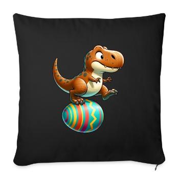 Dancing T-Rex, Easter Eggshell Fun - Sofa pillowcase 17,3'' x 17,3'' (45 x 45 cm) - black - Front