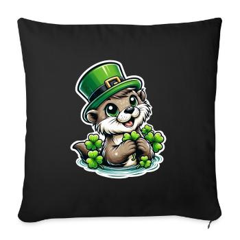 Plaisir de la loutre de la Saint-Patrick - Housse de coussin décorative 45 x 45 cm - noir - Devant
