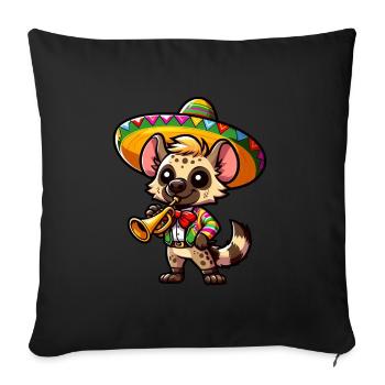 Cinco de Mayo Hyäne Trompeter - Sofakissenbezug 45 x 45 cm - Schwarz - Vorne
