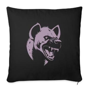 Minimalistische Hyäne Silhouette Brüllend - Sofakissenbezug 45 x 45 cm - Schwarz - Vorne