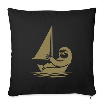 Dériveur minimaliste Sloth Summer - Housse de coussin décorative 45 x 45 cm - noir - Devant