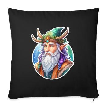 Aquarelles de druide - Housse de coussin décorative 45 x 45 cm - noir - Devant