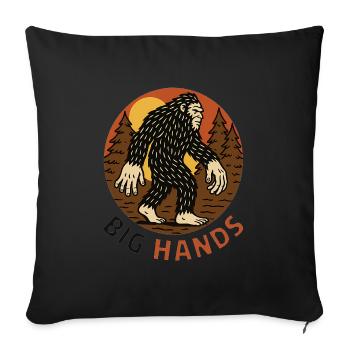 Conception d'aventure en forêt vintage Bigfoot - Housse de coussin décorative 45 x 45 cm - noir - Devant