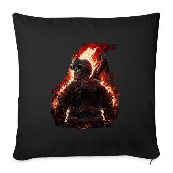 Feuerwehrmann unter Feuer - Sofakissenbezug 45 x 45 cm - Schwarz - Vorne