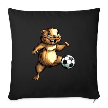 Marmots Football - Sofa pillowcase 17,3'' x 17,3'' (45 x 45 cm) - black - Front