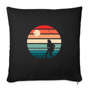 Hockeyeuse - Housse de coussin décorative 45 x 45 cm - noir - Devant