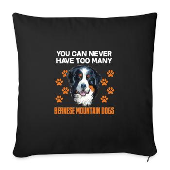 Drôle de chien de montagne bernois chien de tête de chien - Housse de coussin décorative 45 x 45 cm - noir - Devant