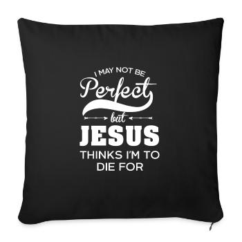 Jesus died for me - Sofa pillowcase 17,3'' x 17,3'' (45 x 45 cm) - black - Front