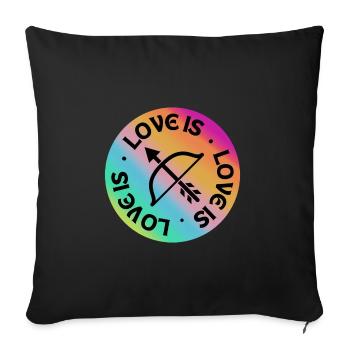 Archery: Love is. - Sofa pillowcase 17,3'' x 17,3'' (45 x 45 cm) - black - Front