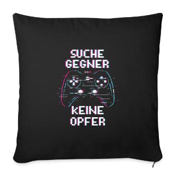 Suche Gegner Keine Opfer PS - Sofakissenbezug 45 x 45 cm - Schwarz - Vorne