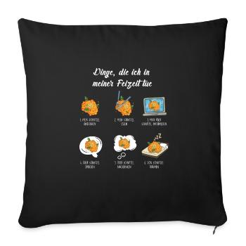 Dinge die ich in meiner Freizeit tue Schnitzel - Sofakissenbezug 45 x 45 cm - Schwarz - Vorne