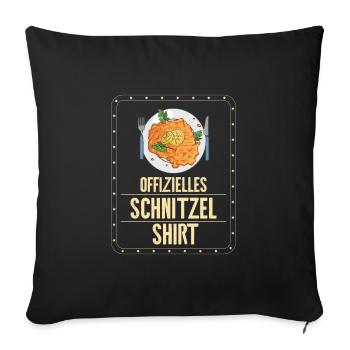 Offizielles Schnitzel Shirt - Sofakissenbezug 45 x 45 cm - Schwarz - Vorne