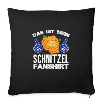 Das ist mein Schnitzel Fanshirt - Sofakissenbezug 45 x 45 cm - Schwarz - Vorne