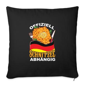 Offiziell Schnitzel abhängig - Sofakissenbezug 45 x 45 cm - Schwarz - Vorne