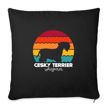 Cesky Terrier Hund - Cesky Terrier - Sofakissenbezug 45 x 45 cm - Schwarz - Vorne