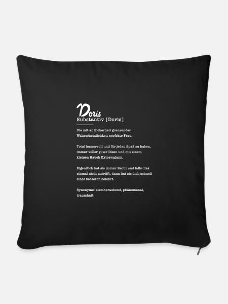 Doris Substantiv Namensbedeutung Herkunft - Sofakissenbezug 45 x 45 cm - Schwarz