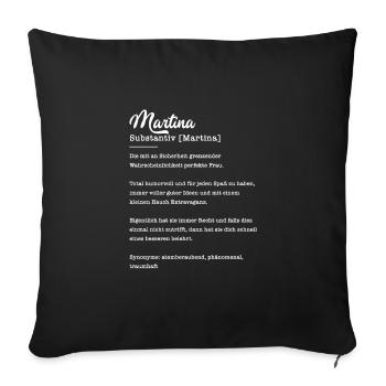 Martina Substantiv Namensbedeutung Herkunft - Sofakissenbezug 45 x 45 cm - Schwarz - Vorne