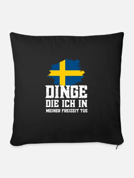 Dinge in Freizeit Schweden Flagge Urlaub Geschenk - Sofakissenbezug 45 x 45 cm - Schwarz