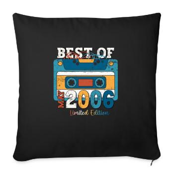 17th Birthday Man Cassette May Vintage 2006 - Sofa pillowcase 17,3'' x 17,3'' (45 x 45 cm) - black - Front